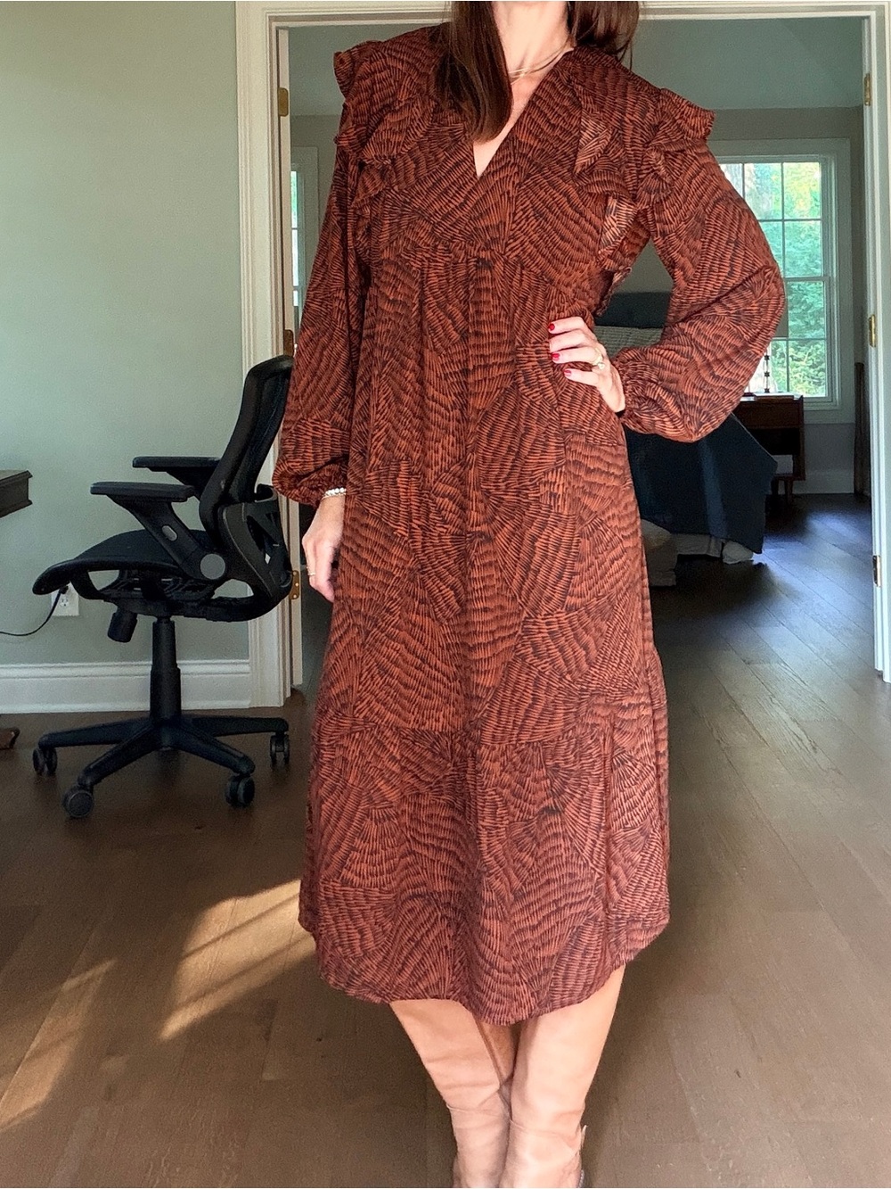 Animal Print Maxi Dress Size Small Like New Great for Fall